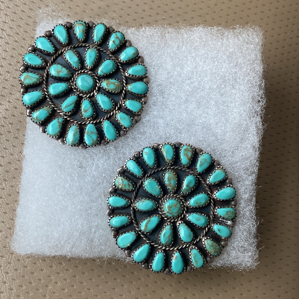 Turquoise cluster earrings